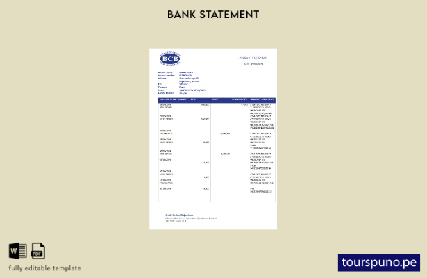 listo para imprimir plantilla de word   extracto bancario del Banco de Crédito 1